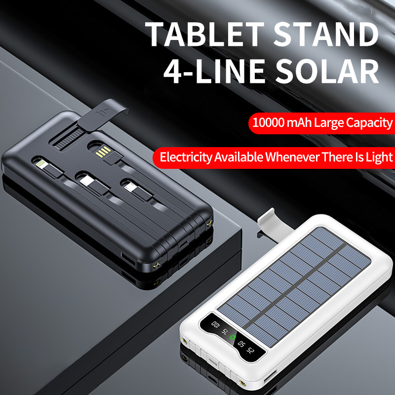 New Portable Solar Phone Charger Waterproof Solar Panel Power Bank 10000mah Powerbank Solar Energy Power Bank