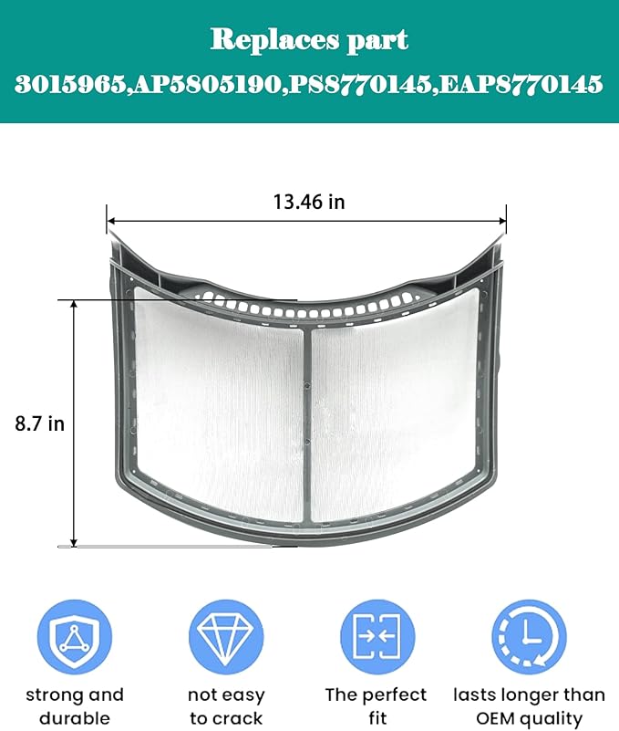137623900 Electric Plastic Dryer Lint Filter Replacement for Home Appliance Washing Machine Part