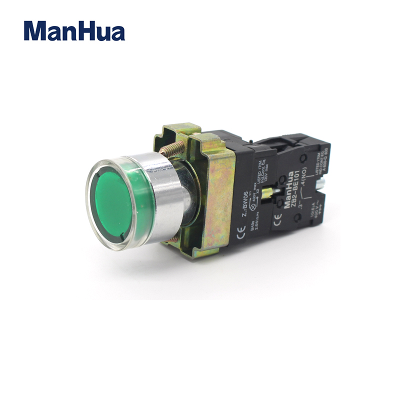 Manhua XB2-BW3361 220VAC Red Push Button Switch With Light