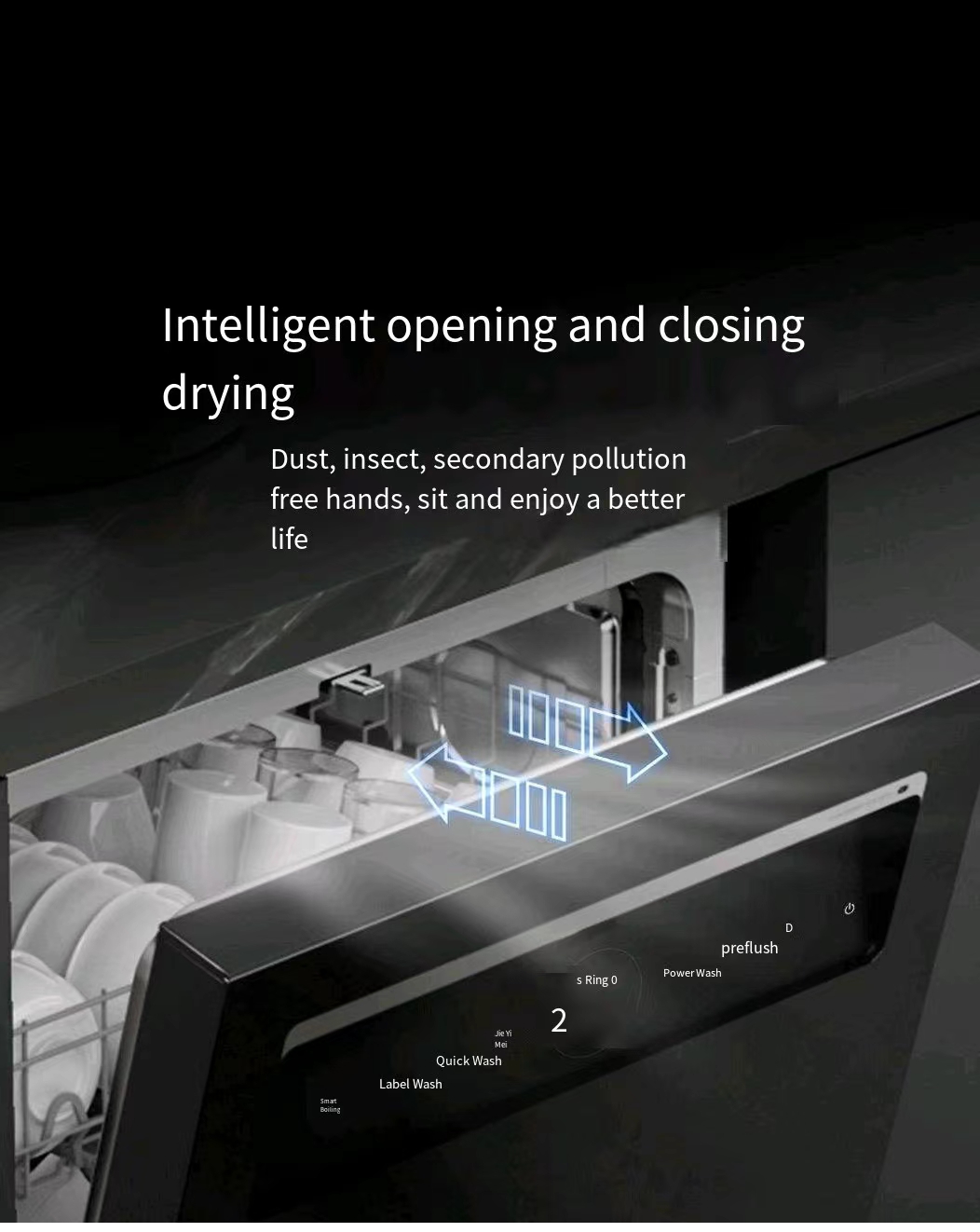 Xiaomi Mijia Smart Embedded Dual Purpose Dishwasher QMDW1602M 16 Sets N1 Large Capacity  LED