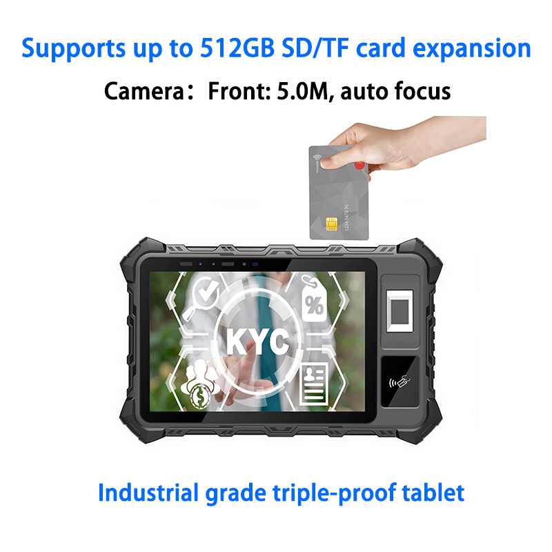 8 Inch Android 11 Rugged Tablet Iris Fingerprint Barcode Scanner Smart RFID NFC Card Reader Secure Face