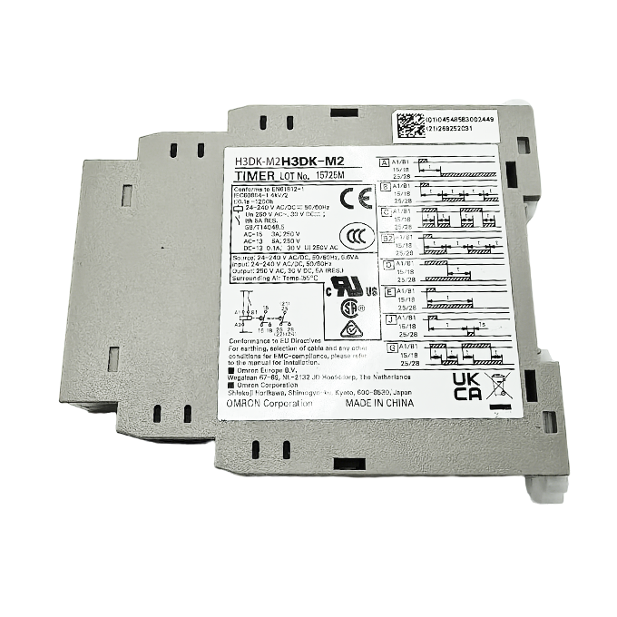 Solid State 10A 24VDC AC/DC General Purpose DIN Rail Time Relay 0.1s-1200h Original Brand H3DK-M2 2024 DIN Mount