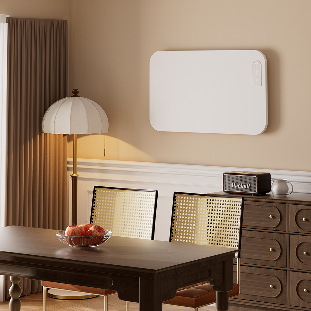 White 220V Electric Heater Overheat Deodorization Protection Portable Metal  Panel Remote Controlled Adjustable