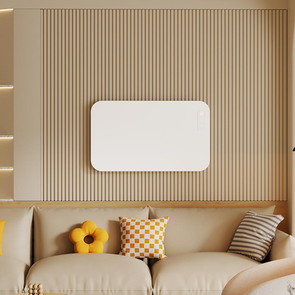 White 220V Electric Heater Overheat Deodorization Protection Portable Metal  Panel Remote Controlled Adjustable