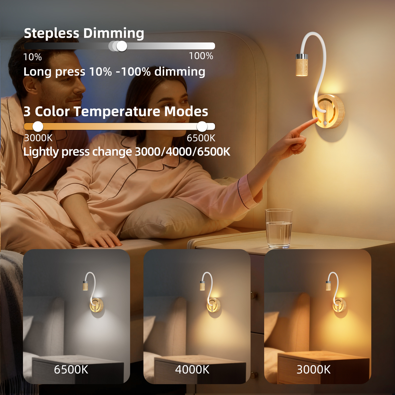 Desk Lamps Nordic Line Section Three Color USB Touch Switch Control Reading Bedroom Iron Decor Eye Protect Modern LED Table Lamp