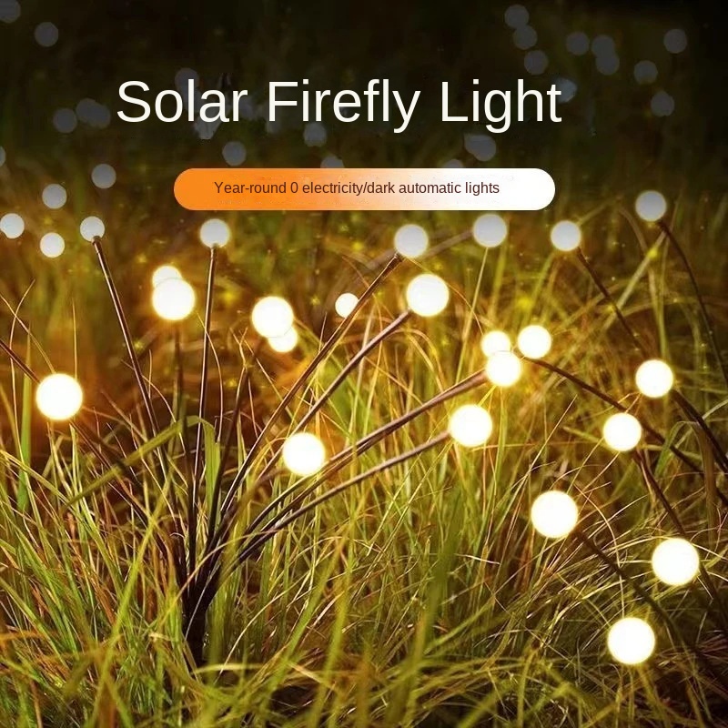 Waterproof Outdoor LED Solar Firefly Floor Insert Light IP65 Landscape Garden Decorative Swing Lawn Light with Plastic Body