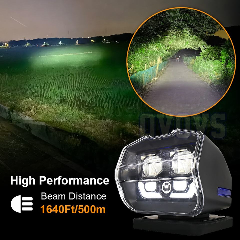 Удаленно управляемый поисковый прожектор OVOVS (60W, 360°)