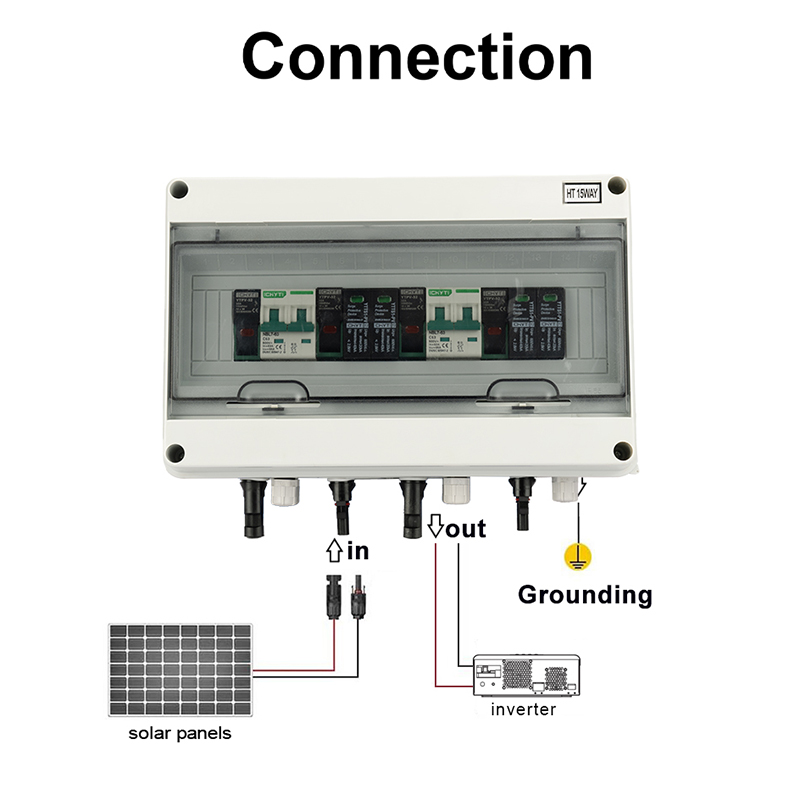 1KW 2KW 3KW 5KW 10KW DC600V 2 String PV Array Combiner Box 2 in 2 Out