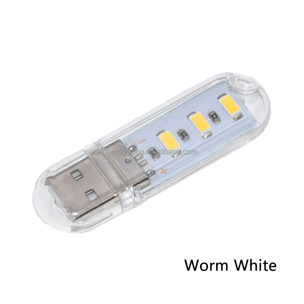 Mini Mobile Power USB LED Lamp DC5V 3 LED 8 LED Camping Computer Keychain Portable USB Gadget Night Light for PC Laptop Camping