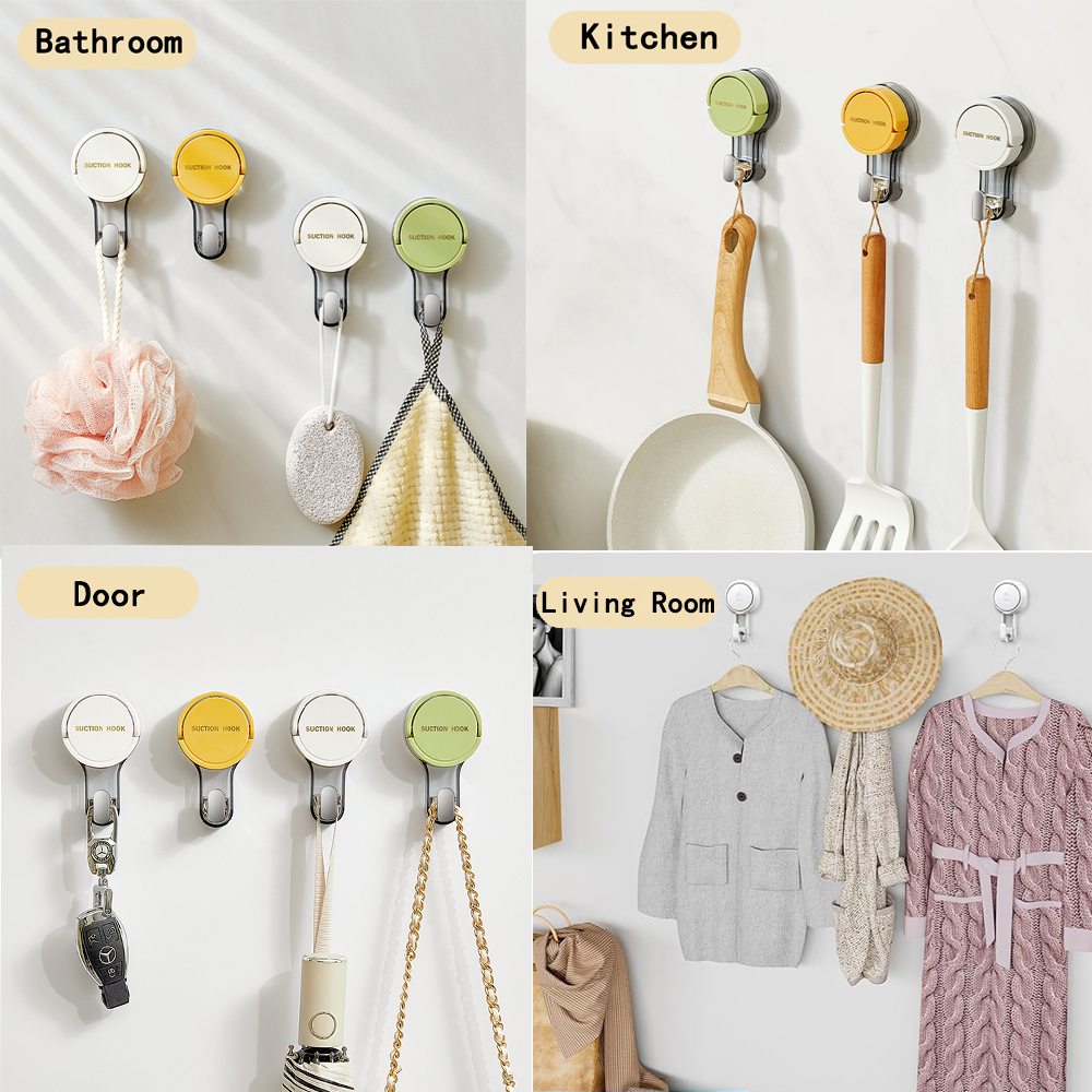 Custom 3.5kg Max Payload Reusable Waterproof Powerful Vacuum Wall Mounted Clothes Kitchen Bathroom Suction Cup Hooks for Shower