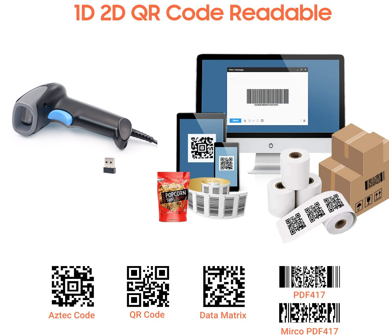 Yokoscan M930Z 2D Barcode QR Code Scanner with Bracket Stand