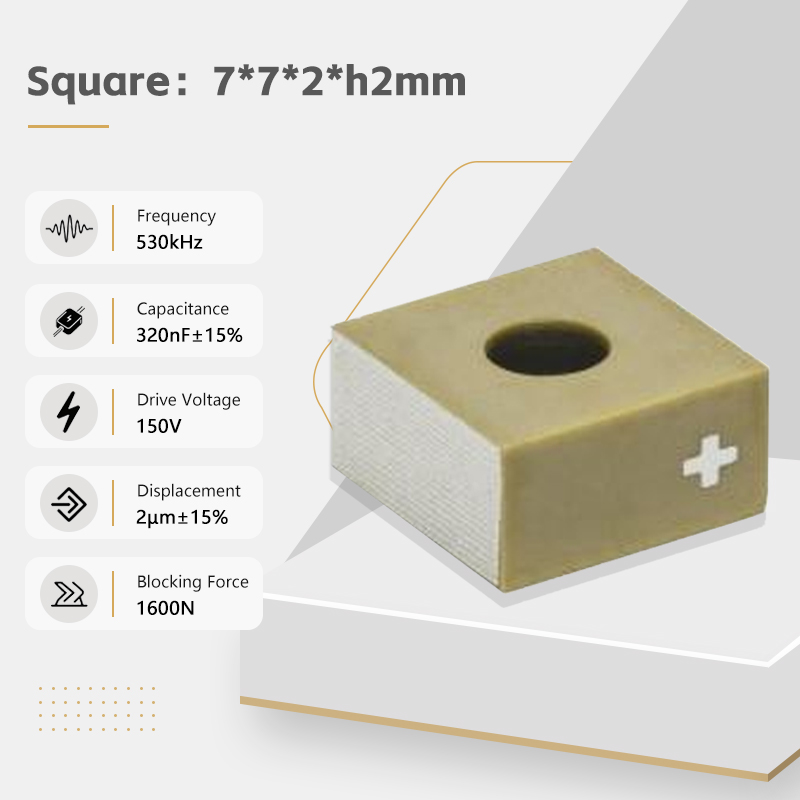 2μm Displacement Miniature Multilayer Piezo Actuators 530kHz Multilayer Piezoceramic 2mm Thickness Precision Actuation Actuators
