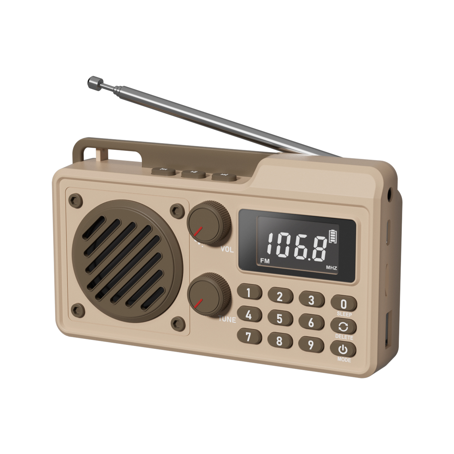 Portable FM AM SW MP3 Player with for Built-in Speaker LED Display 1500mAh Battery USB/TF Card Shortwave Radio Receiver