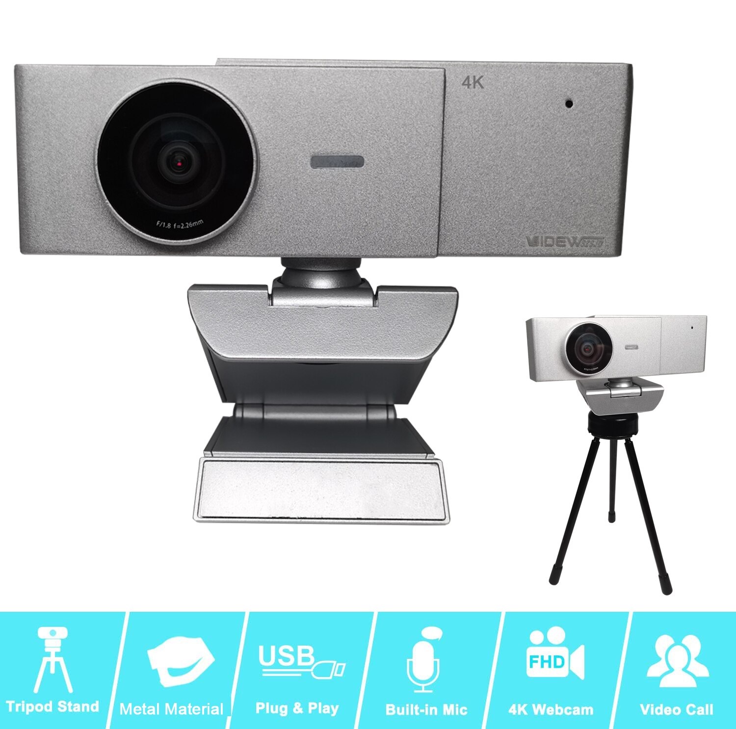 VIDEW Ultra Hd 4K Web Camera For Laptop Desktop PC Video Calling Webcam Web Cam WEBCAM 4K