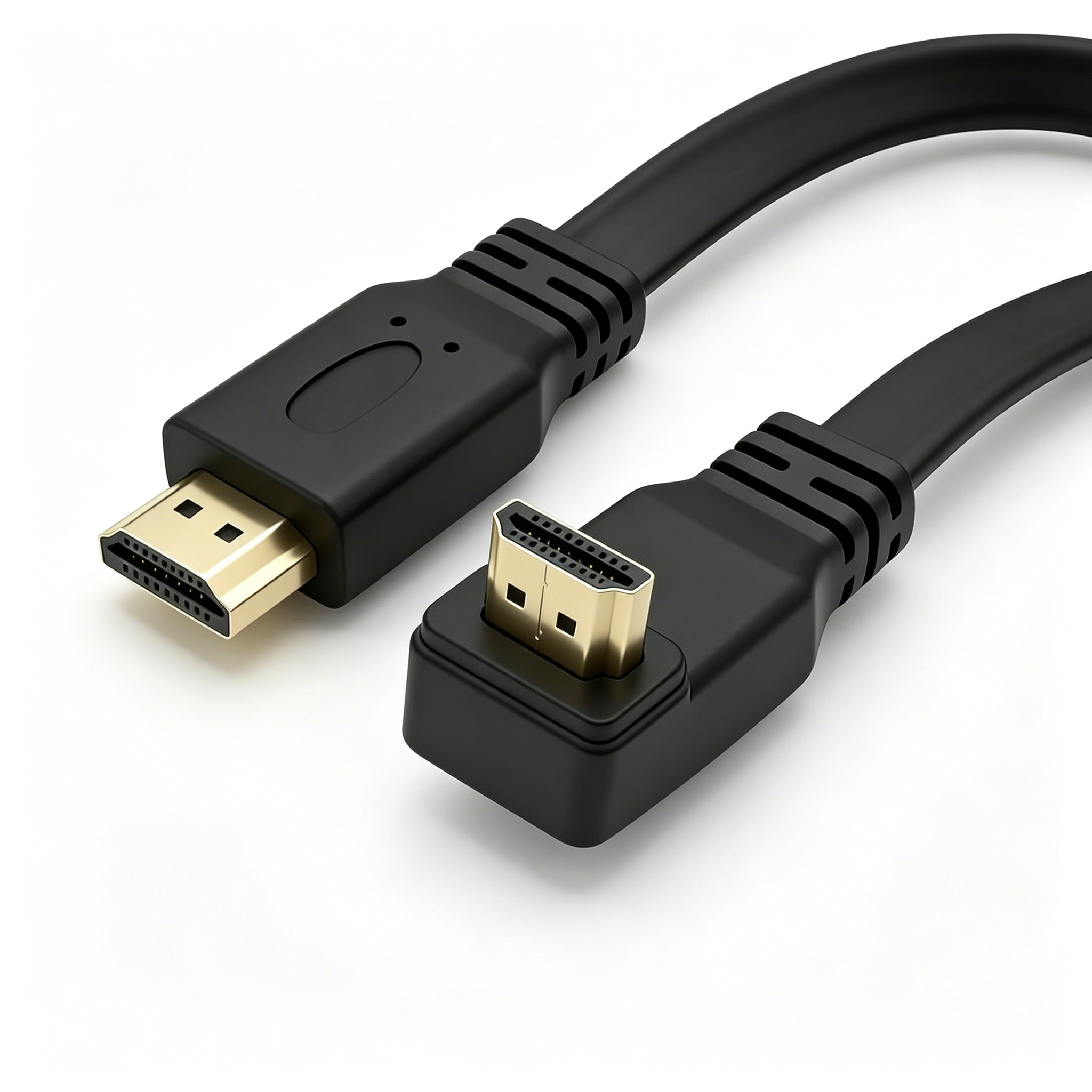 Right Angle 90 Degree HDMI Cable with Ethernet 4K*2K Flat Speed Audio/Video Cable for Car VGA/RCA Connectors Box Packed