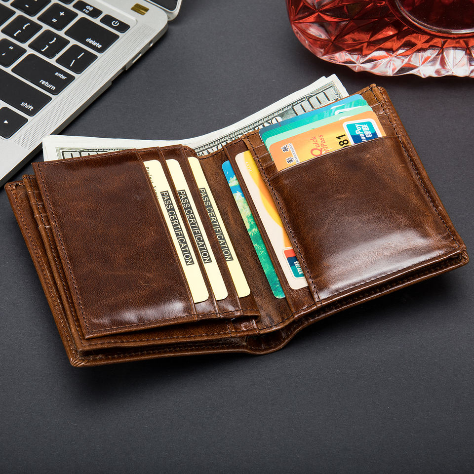 Вертикальный кошелек Bifold с защитой RFID