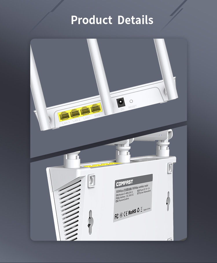 Wholesale COMFAST WiFi Router 300Mbps  Enhanced 2.4GHz Wireless N Routeur Wi-Fi Router for Home Office CF-WR613N V1