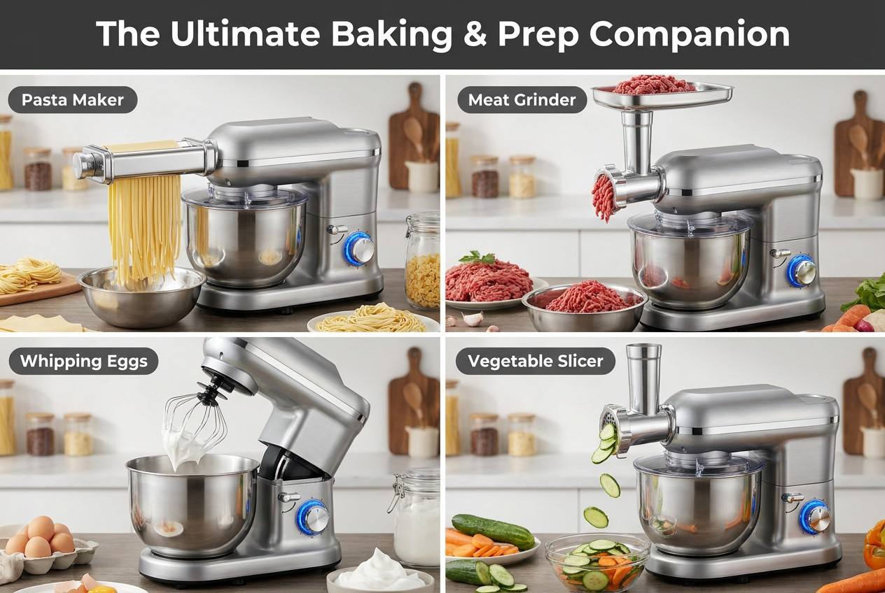 Multifunctional 5.5-Liter 8-in-1 Food Processor SM-1519BM Cross-Border Ready Electric Popular Export Item for Russia Household