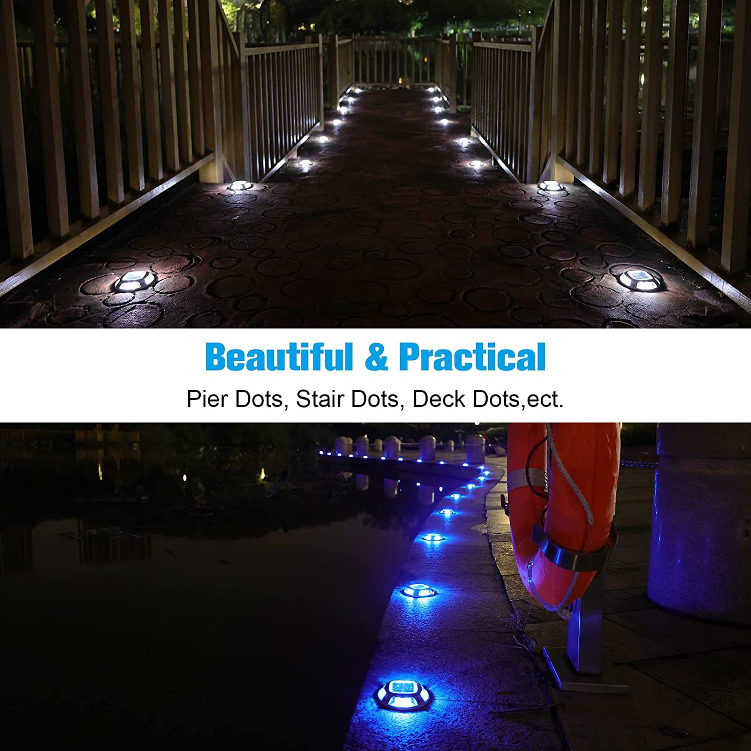 Solar Power Waterproof Outdoor Stair Step Buried Light Pathway Garden Deck Ground Light Step Light