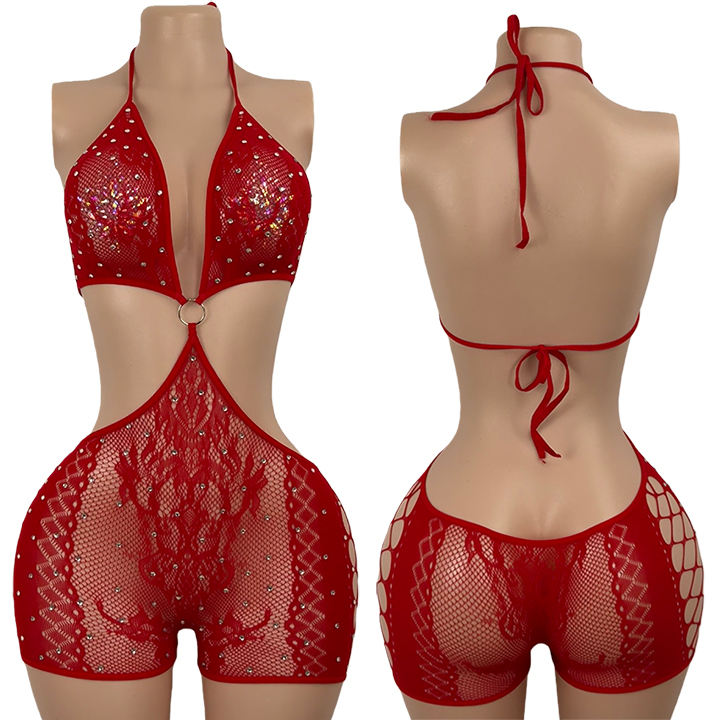Hot Drill Back Sexy Big Hollow Bodysuit