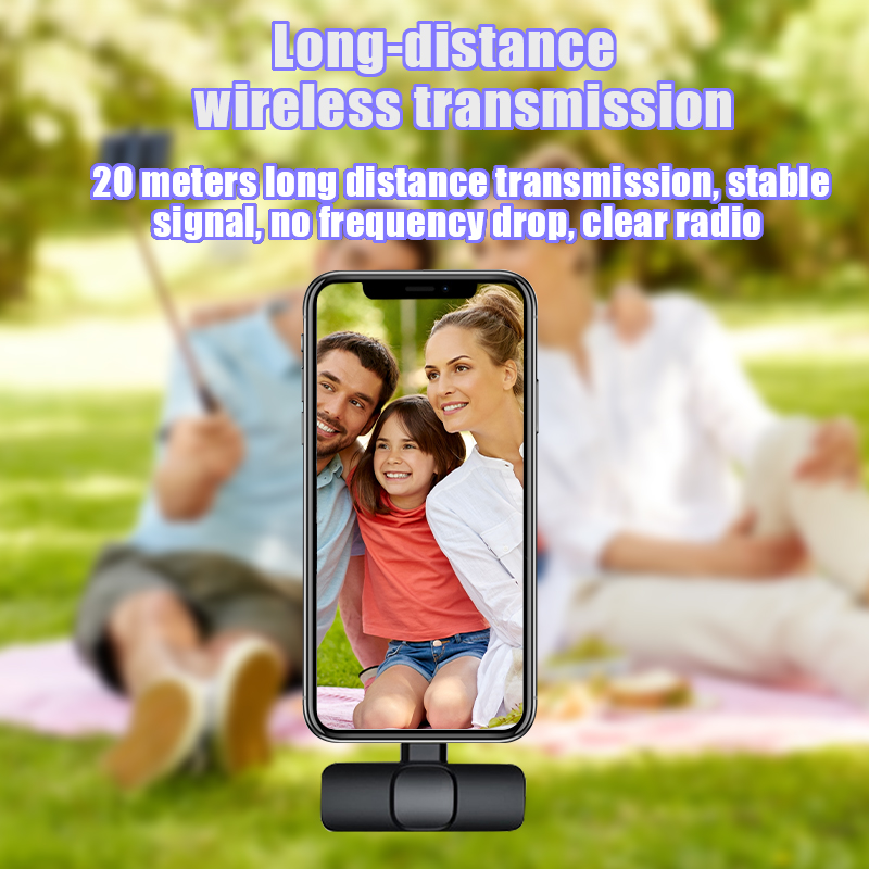 For iPhone 17 16 Wireless Lavalier Microphone Portable Audio Video Recording Mini Mic Live Broadcast Gaming Android Microfonoe