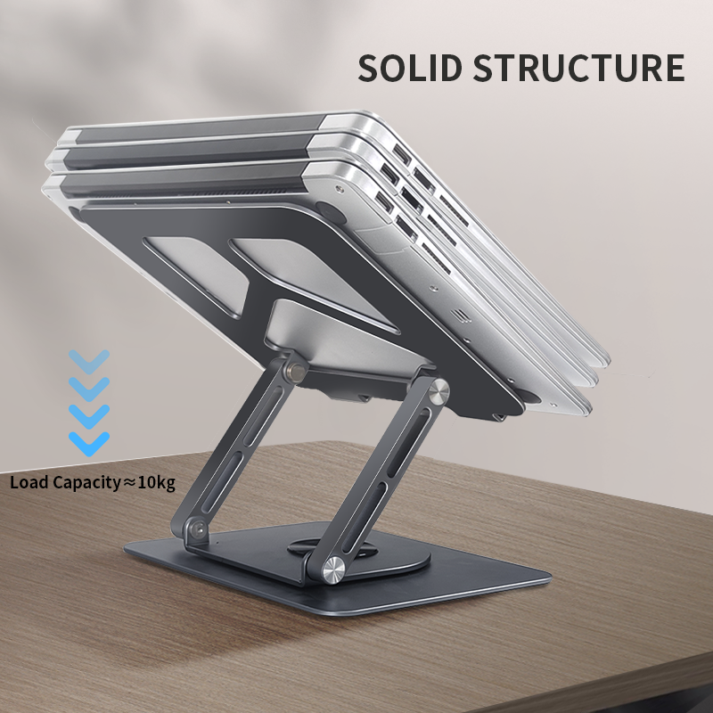 New Design Computer Accessories Trending Products Laptop Holder Aluminum Adjustable Ergonomic 360 Rotating Laptop Riser Stand