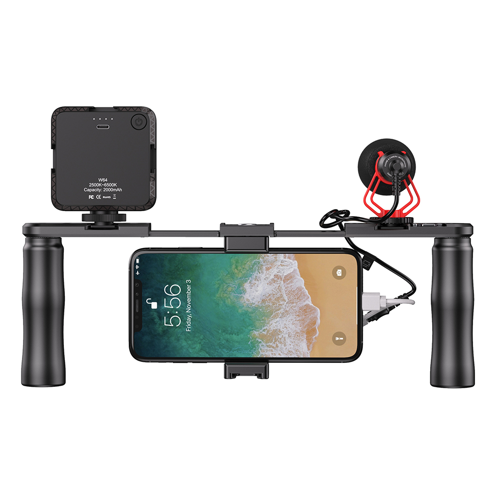 Camera Photography Accessory Professional Video 1/4'' Metal Handle Hand Grip Stabilizer Kit for LED Light Microphone