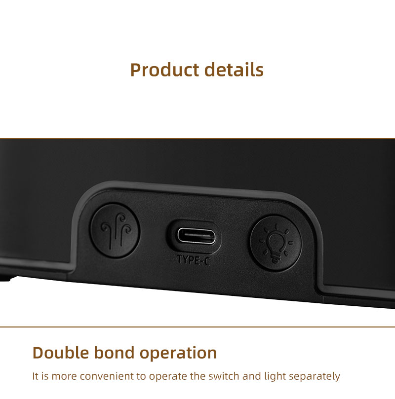 Mood Light Ultrasonic Humidifier Essential Oil for Diffuser for Bedroom Desktop Personal Space With Wood Grain Design