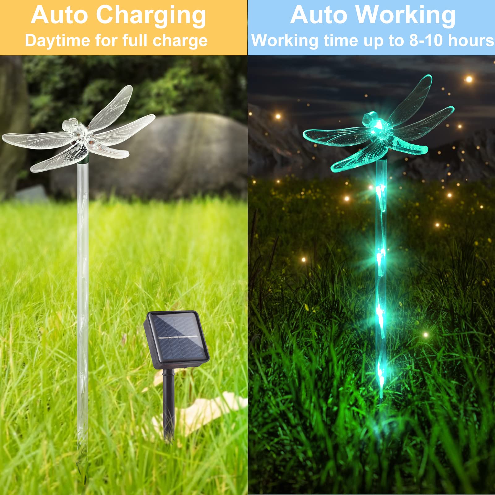 Outdoor Solar LED Warm White Wall Lights Solar Panel Powered Garden Pathway Decorations for Patio Landscape Ornaments