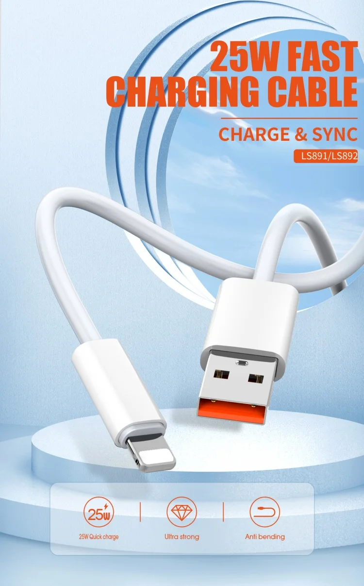 LDNIO LS891 Smartphone Accessories 1M 25W Data Cable Line Set USB 2.0 Micro USB a Type-C PD Fast Charging Data Type C Cable Wire