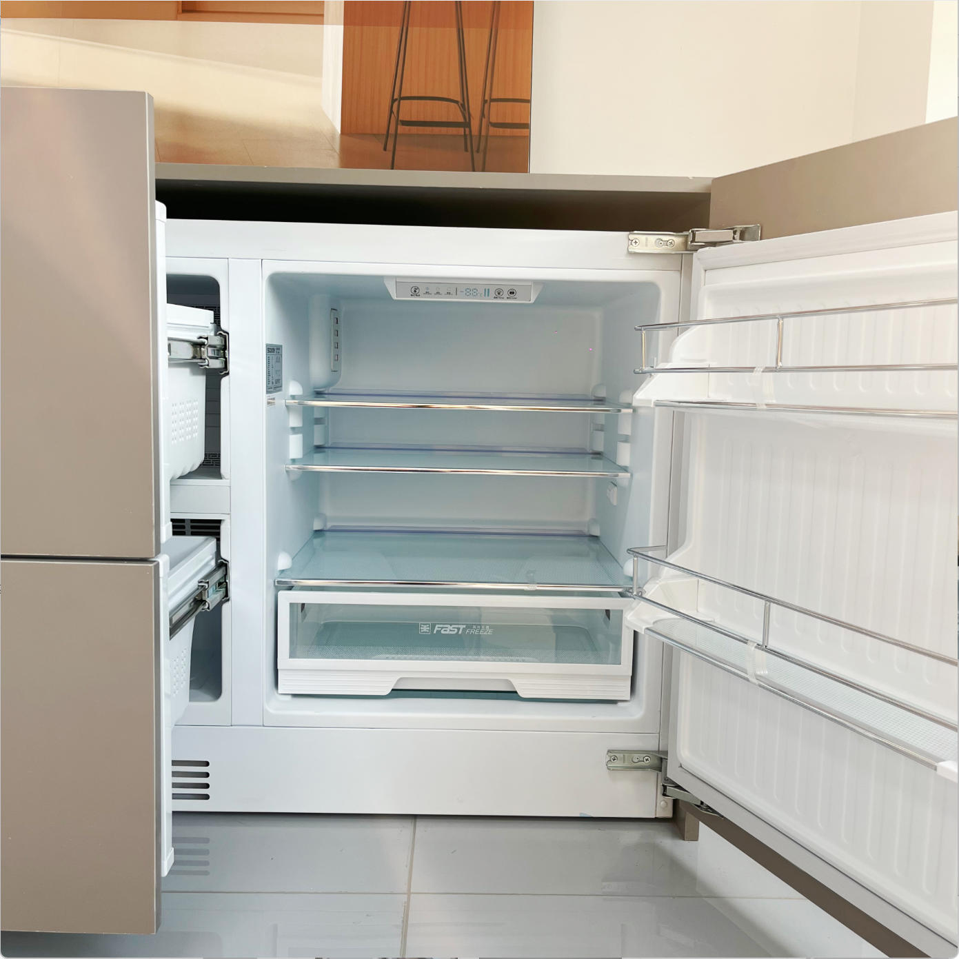 196L Fully Integrated French Home Refrigerator Freezer Undercounter Drawer-Type Built-in Ice Maker Drawer-type