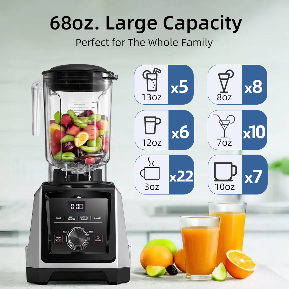 2025 Multifunctional Commercial Juicer Smoothie Maker Electric Blender BPA Professional Juicer Machine for Kitchen with Screen