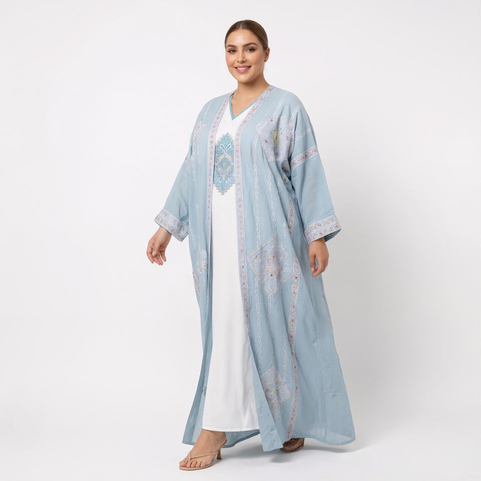 2026 Islamic Clothing Luxury Dark Blue