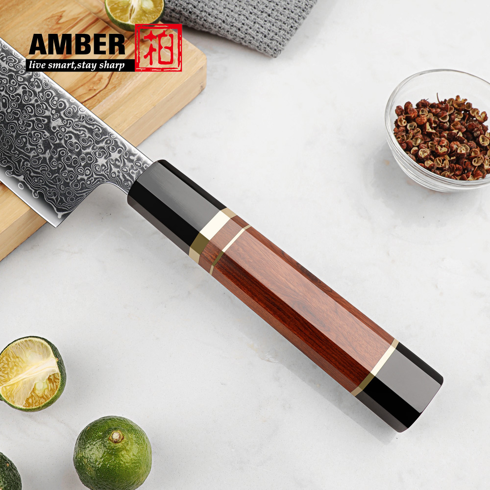 Amber NEW Japanese Kitchen Knives VG10 67 Layer Damascus Steel Santoku Knife Vegetable Slicing Utility Cooking Kitchen Utensils