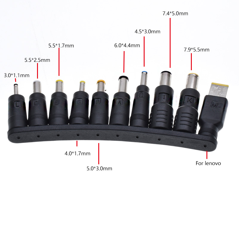 USB C to DC Adapter Barrel PD Trigger Cable with 10 Connector Tips USB to DC Power Cable PD100W for Different Laptop