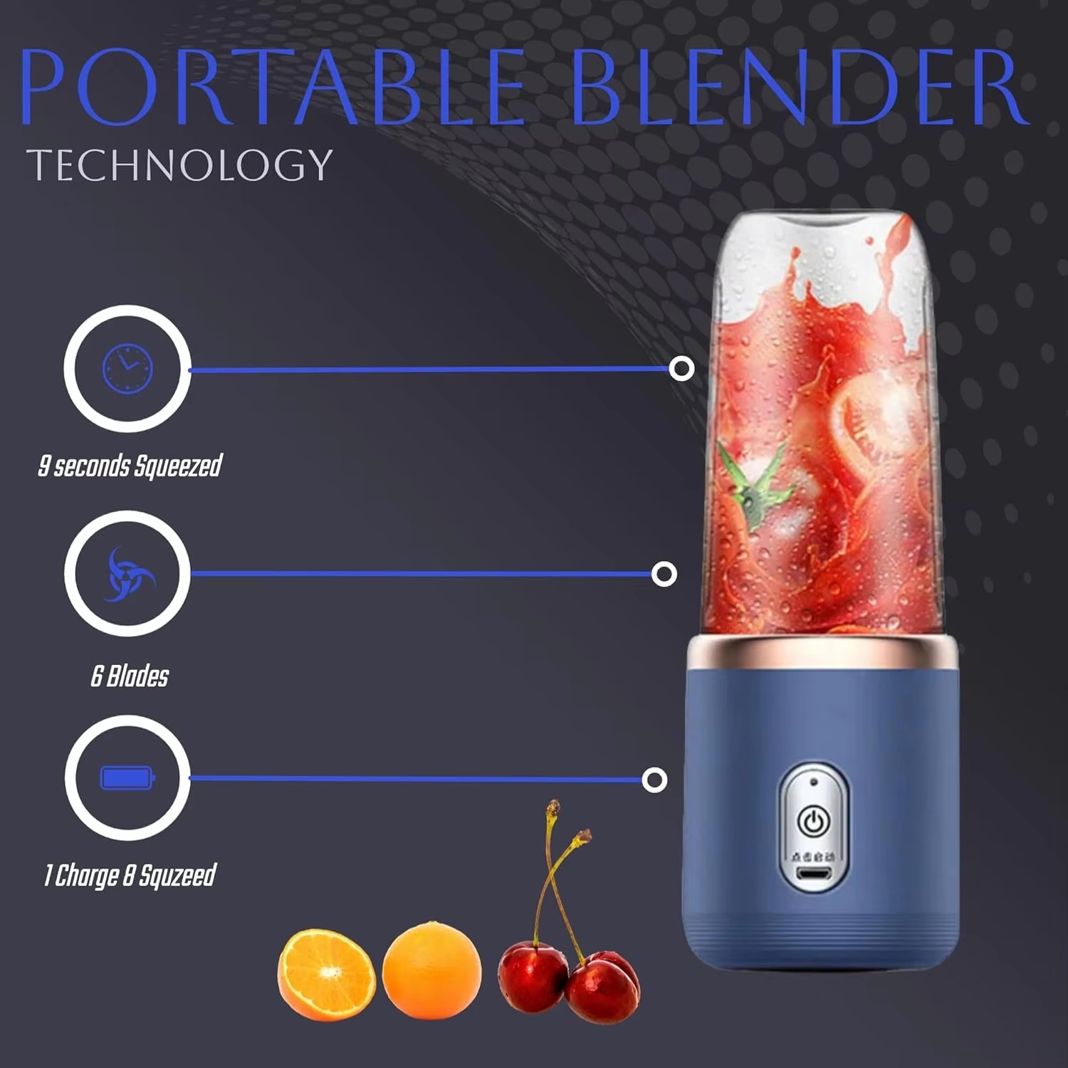 Hot-Selling Portable Wireless Juicer Cup Colorful Food Grade Material for Freshly Squeezed Juice Anywhere