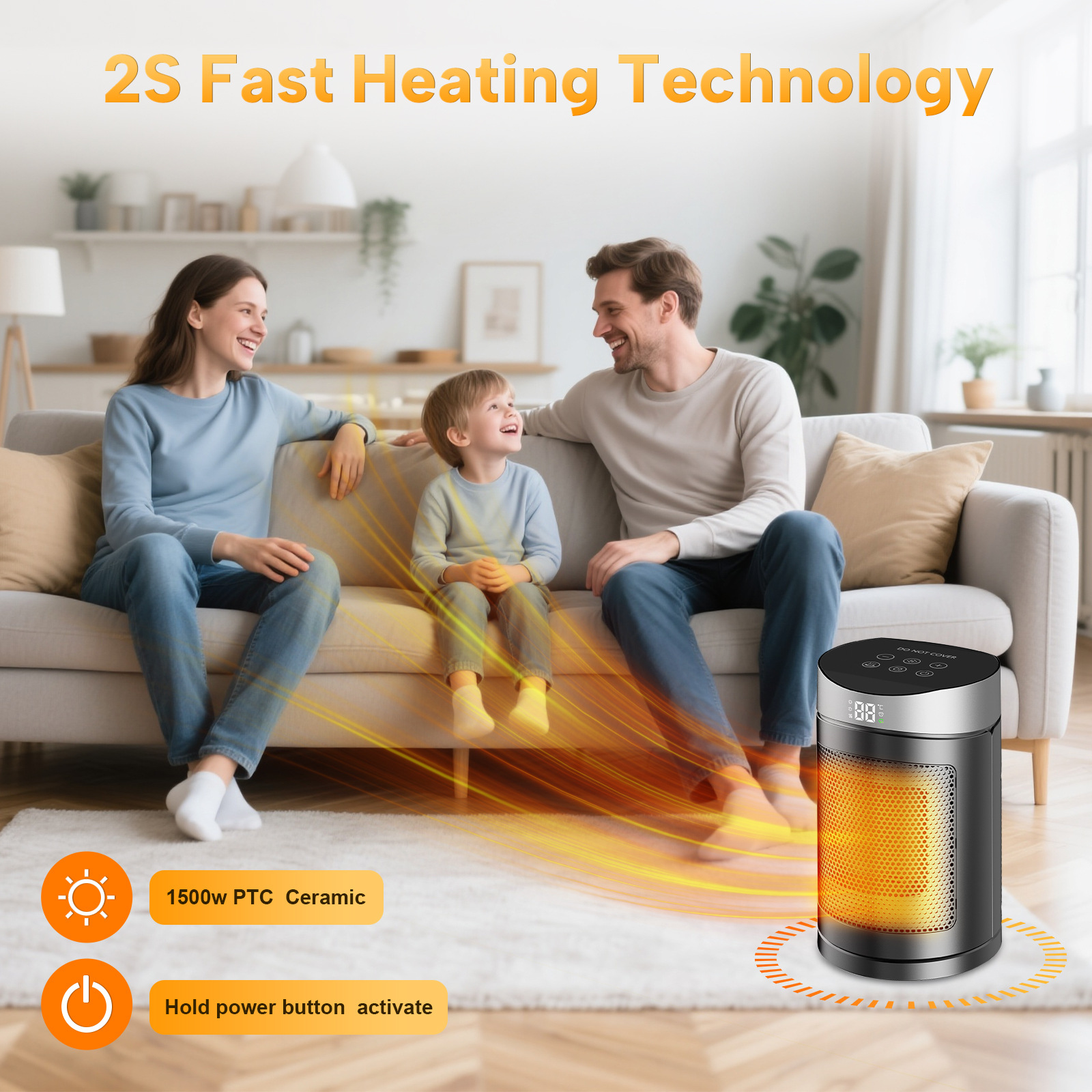 Small Speed Mute Desktop Electric Heater with Remote Control Timing New Household Use Fan Heater