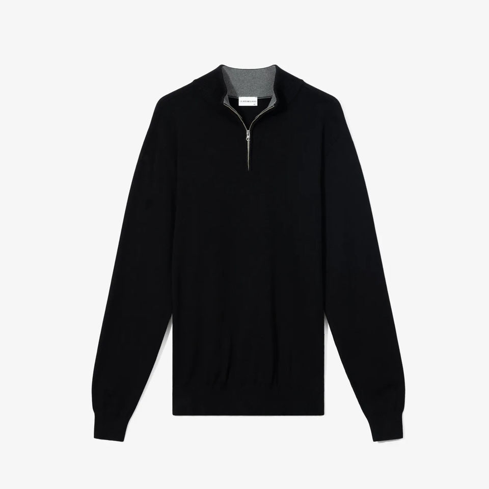 Custom Design 100% Cotton Black Sweater