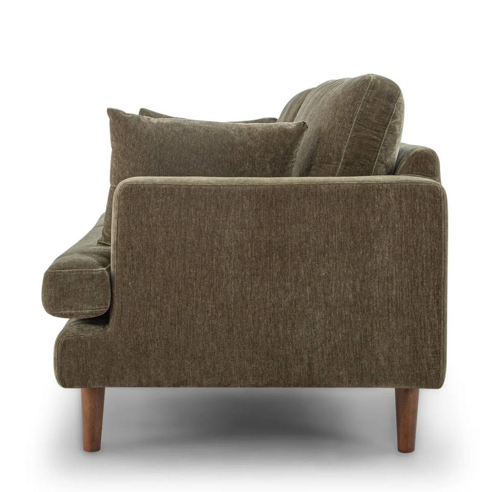 Бархатный диван Mid Century Modern оливковый