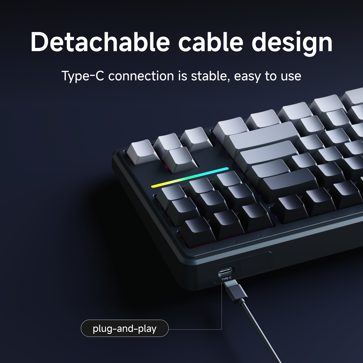 EWEADN V80 Wired Membrane Keyboard Mechanical Feel RGB Backlit Gaming Office Typing Factory Wholesale OEM