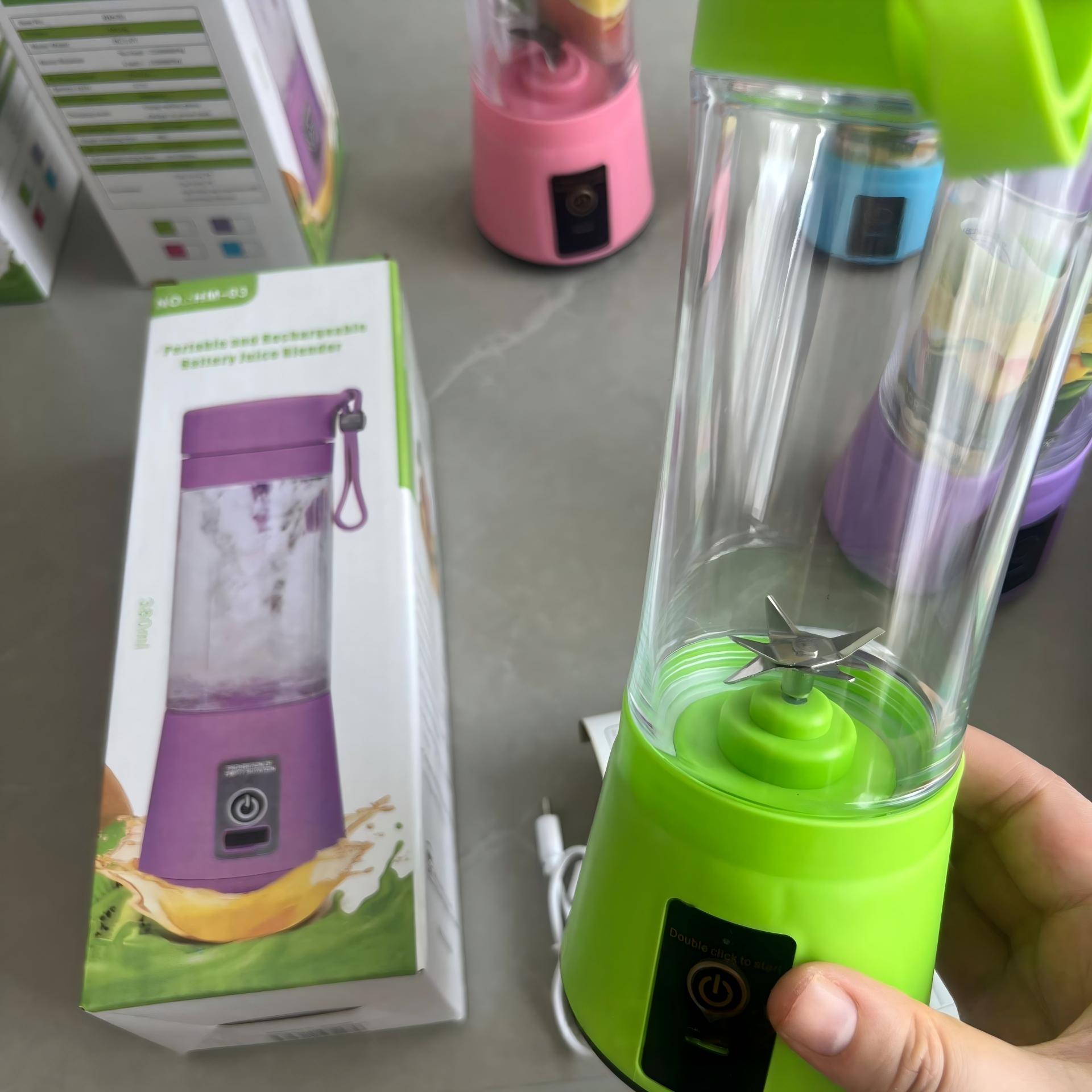 Portable Juicer 6-Blade Stainless Steel Blades Mini Cyclone Juicing Cup USB Powered Home & Outdoor Multi-Functional 15-20W 400mL
