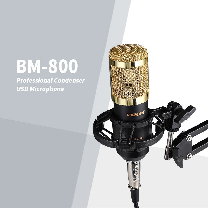 BM800  Studio Condenser Karaoke Microphone Bundle Sound Card Set for Webcast Live Studio Recording Singing Broadcasting Bm-800