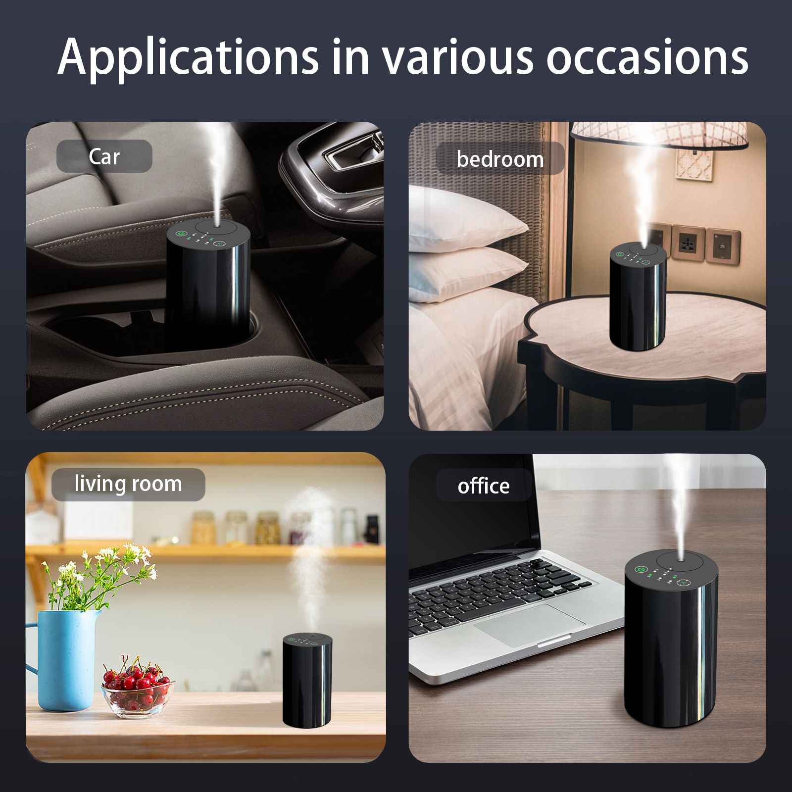 Waterless Essential Oil Diffuser Battery Operated Car Office Waterless Essential Aroma Diffusor Super Quiet for Car and Office
