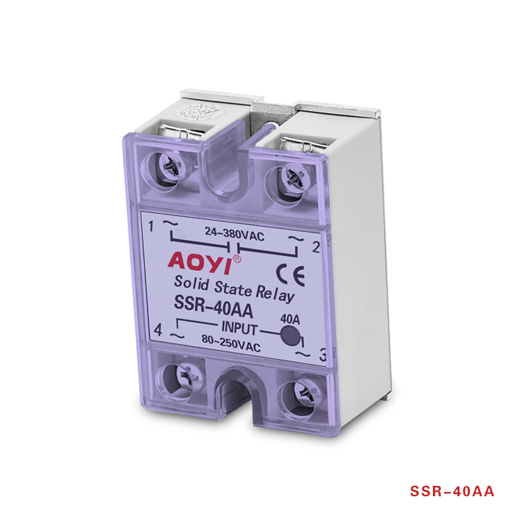 Miniature 220VAC Solid State Relay SSR-40AA Protective and General Purpose 10A 15A 25A 40A 60A 75A 90A Sealed Feature