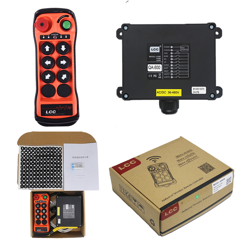 LCC QA600 IP65 Waterproof 433MHz 6-Button Industrial Radio Remote Control for Crane Hoist