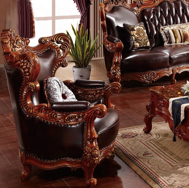 Золотая антикварная мебель с ручной резьбой
