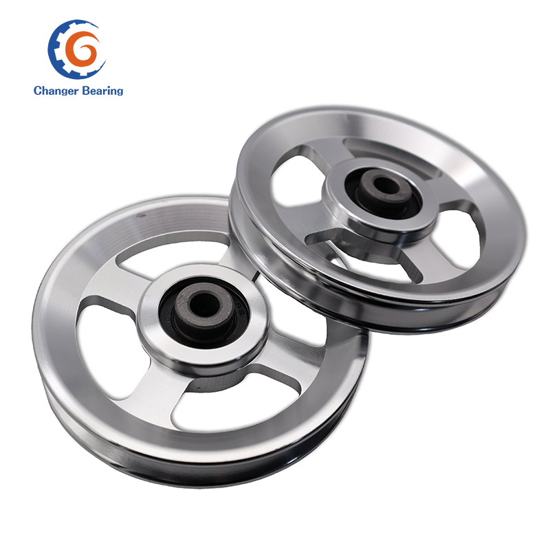 Diameter 114mm French Fitness Type Aluminum Alloy Pulley Gym Machines for Home Wheel Bearings Aluminum Pulley in STOCK
