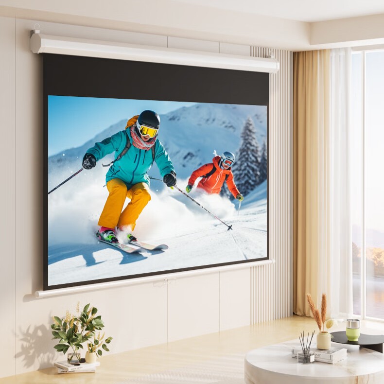 100'' 120''60'' 84'' 72'' 150'' Electronic Projector 4K 16:9 Motorized Projection Screens Alr Matte White Projector Screen