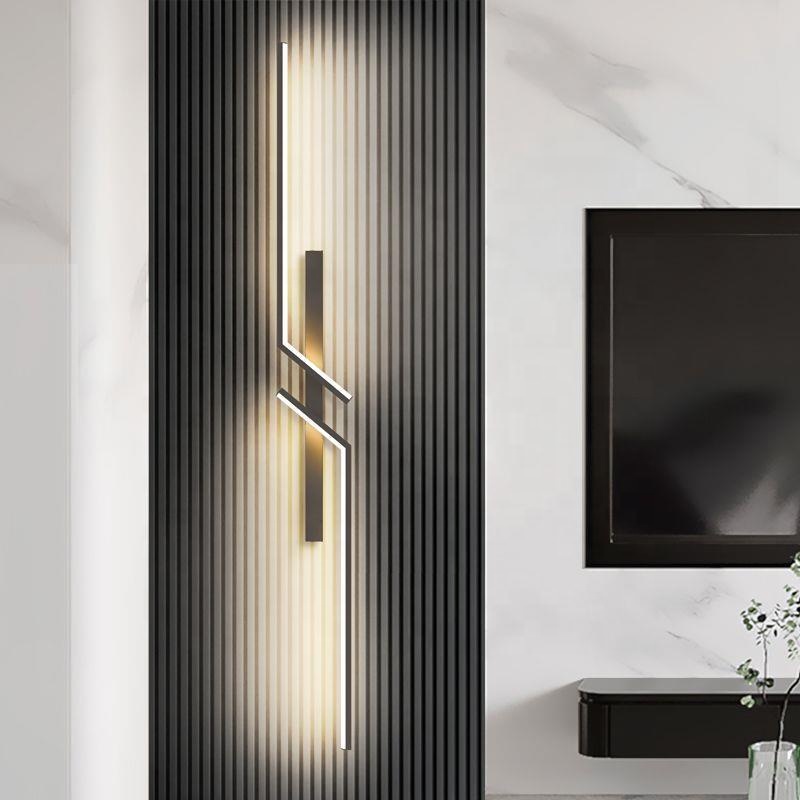 Nordic Minimalist LED Long Wall Lamp Black Gold Luxury Decor Wall Lights for Home Living Room Bedroom LED Wall Lamp Interior