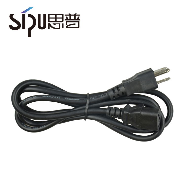 SIPU America Standard 220V AC Power Cord Free Sample 3-Pin Plug US 3-Pin PC Power Cable Home Computer PVC Jacket IEC Female End
